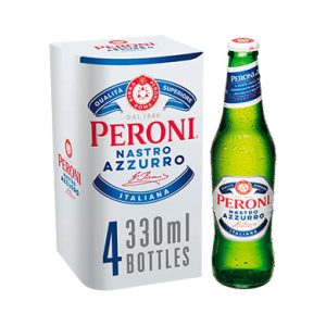 Cerveza Birra Peroni Nastro Azurro x 330 ml. PACK x  4 Origen: Italia