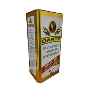 Aceite de Oliva Extra Virgen en lata 100% Italiano "Dante" x 5 Lt. Origen: Italia