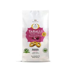 Taralli cebolla y oliva Terre Di Puglia x 250 gr. Origen Italia